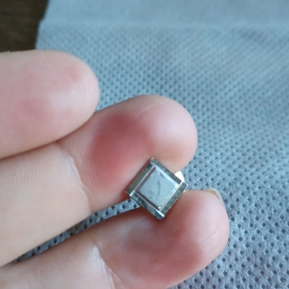 Anson Vintage Sterling Silver Square Lapel Tie Tack Pin